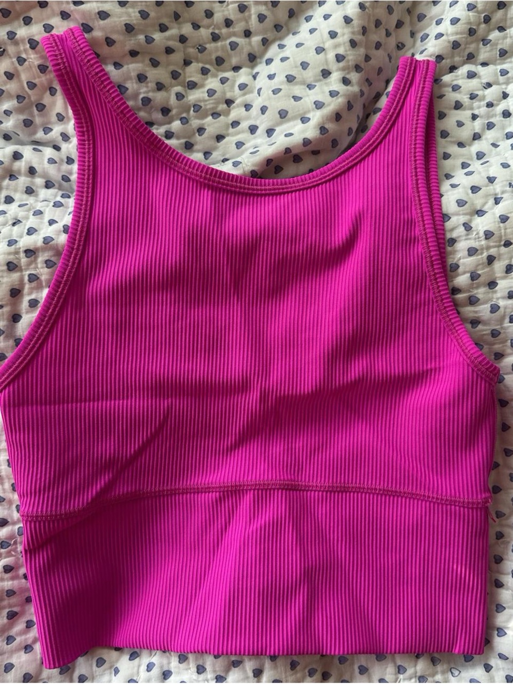 lululemon athletica Ribbed Cropped Tank Top in Bright Pink